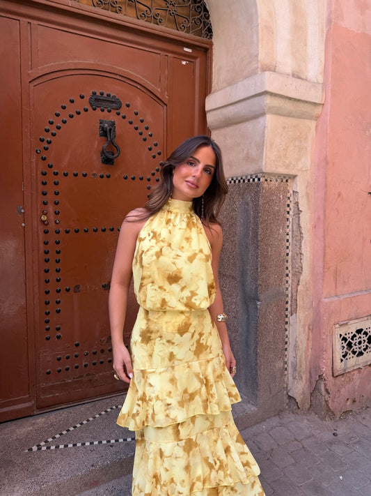 ALICIA - ENSEMBLE JUPE ET HAUT JAUNE