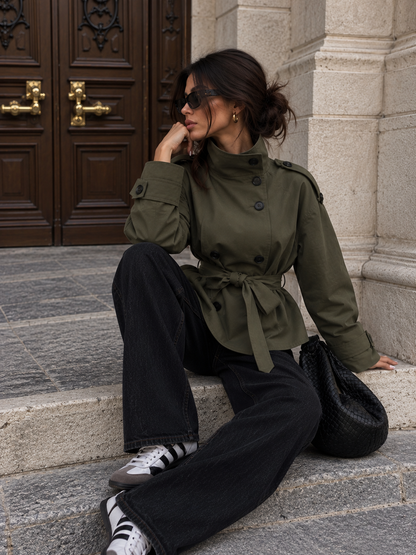 GIULIA - Trench urbain coloris vert militaire, image 11