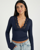 MARISA - LUNAR CHARM TOP NAVY