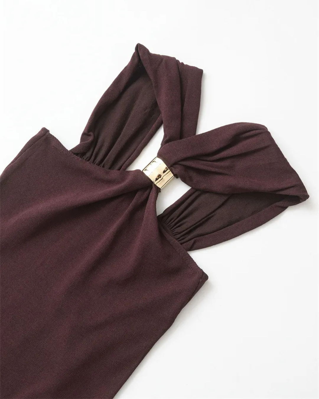 NOELIA - TOP HALTER COLOR MOCA