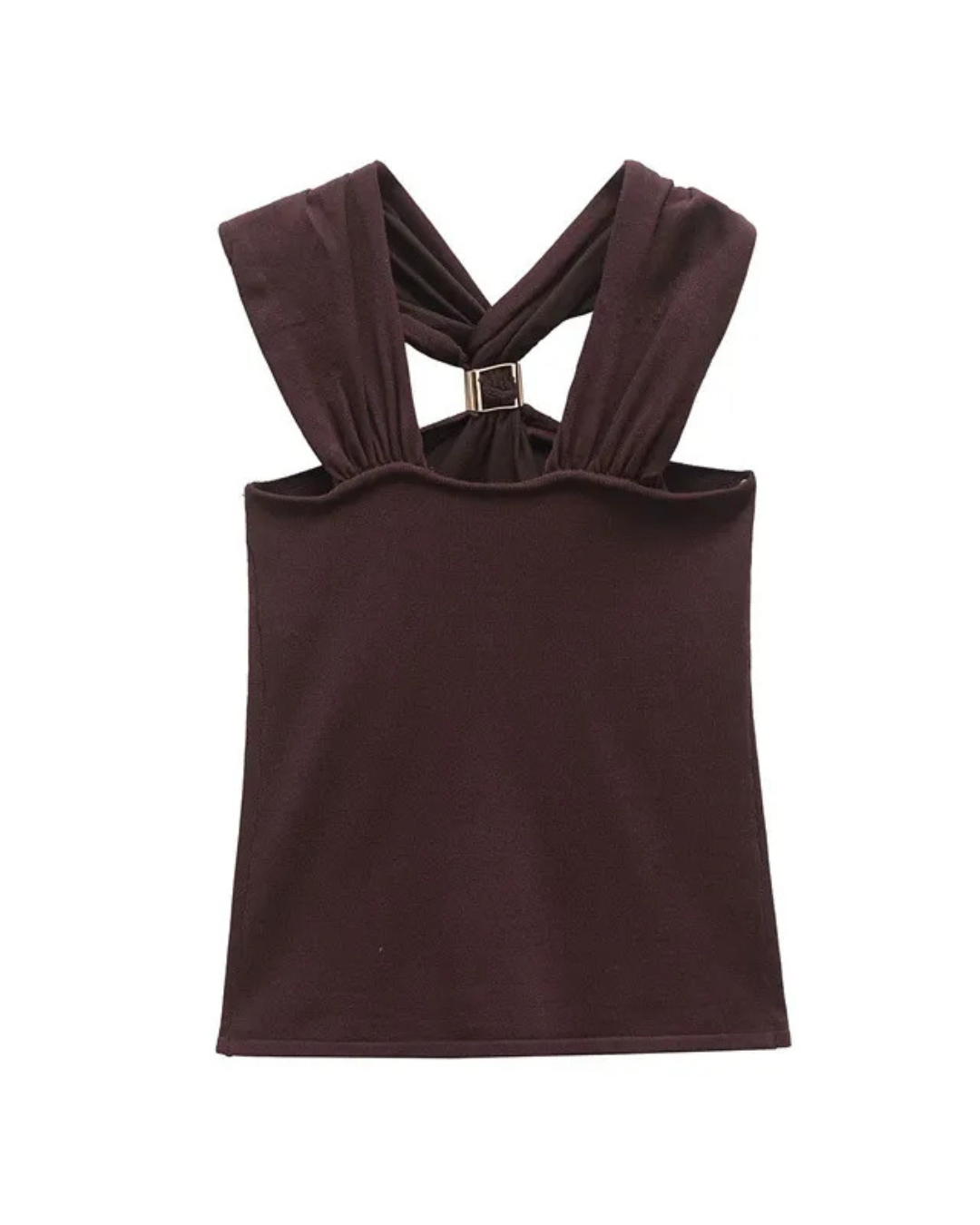 NOELIA - TOP HALTER COLOR MOCA