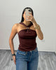 NOELIA - TOP HALTER COLOR MOCA