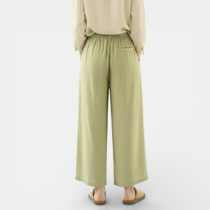 Pantalones Anchos de Lino y Algodón Mujer Verano
