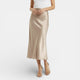 ADELA - JUPE EN SATIN TAILLE HAUTE KAKI