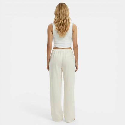 Pantalones de Lino Mujer Pierna Ancha