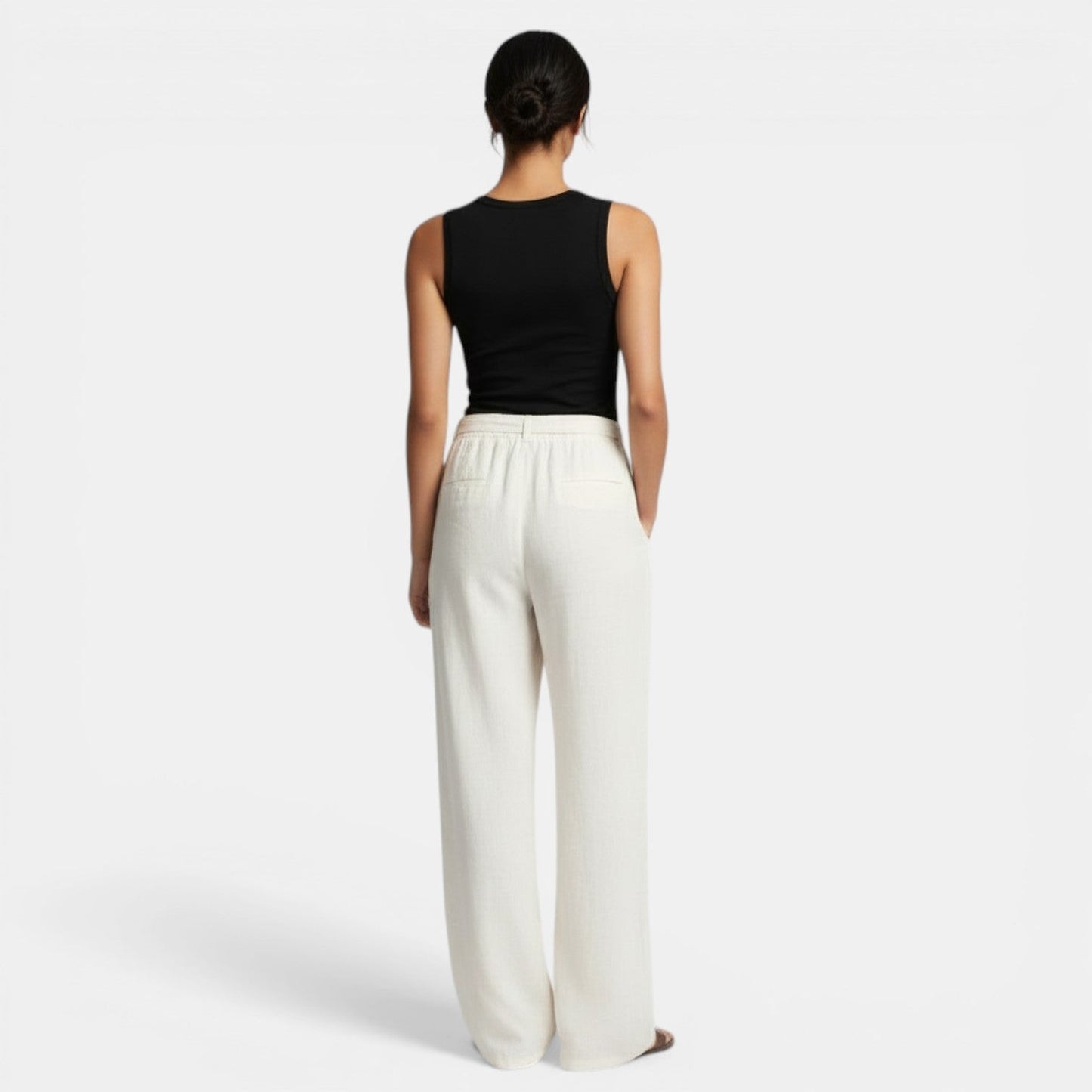 Pantalón Lino Algodón Pierna Ancha
