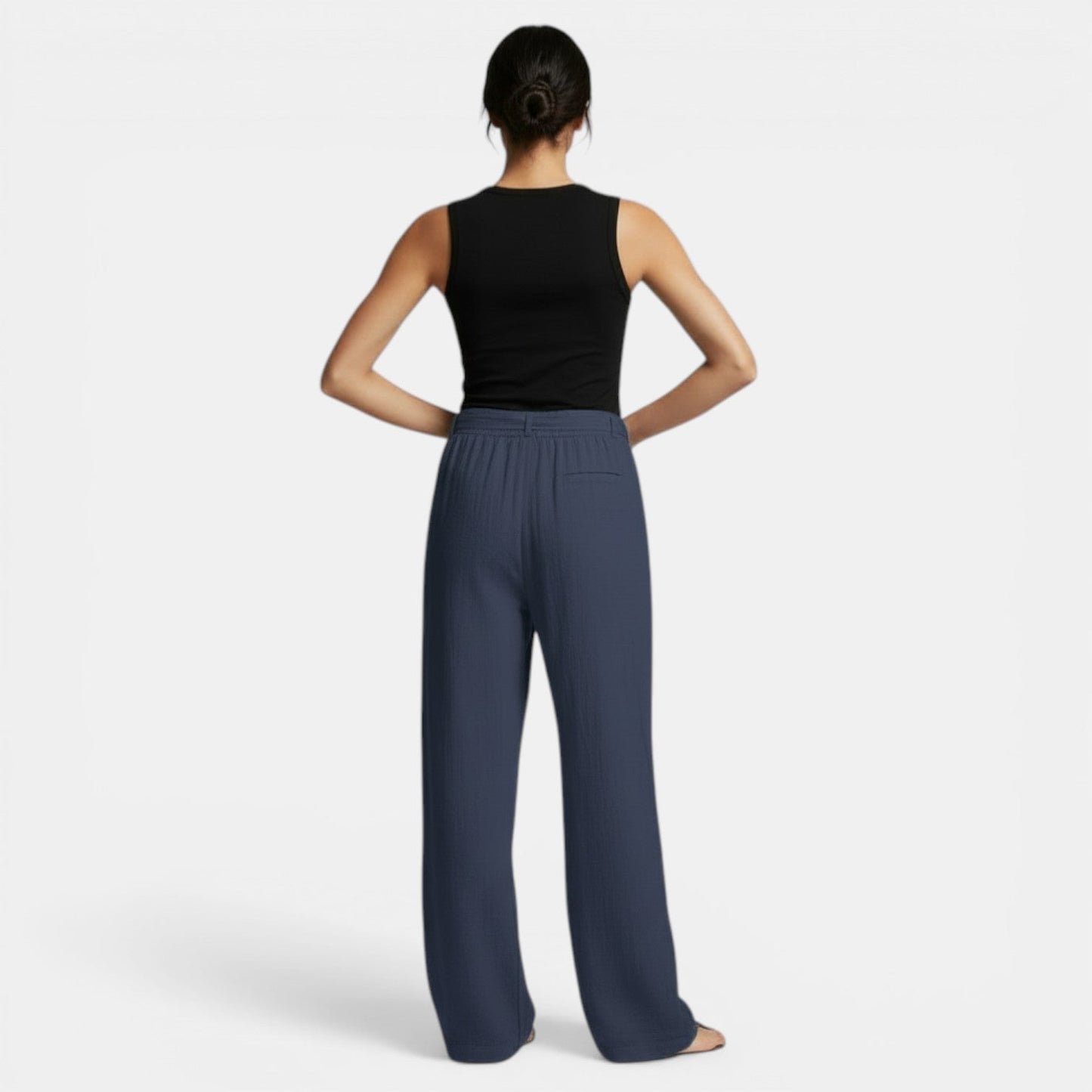 Pantalón Lino Algodón Pierna Ancha