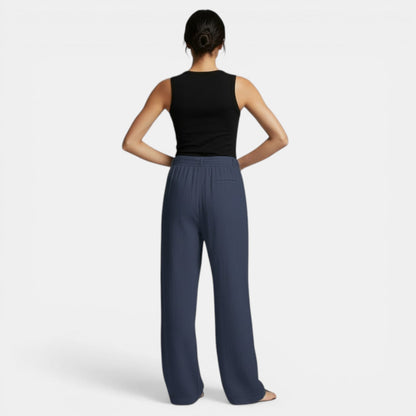 Pantalón Lino Algodón Pierna Ancha