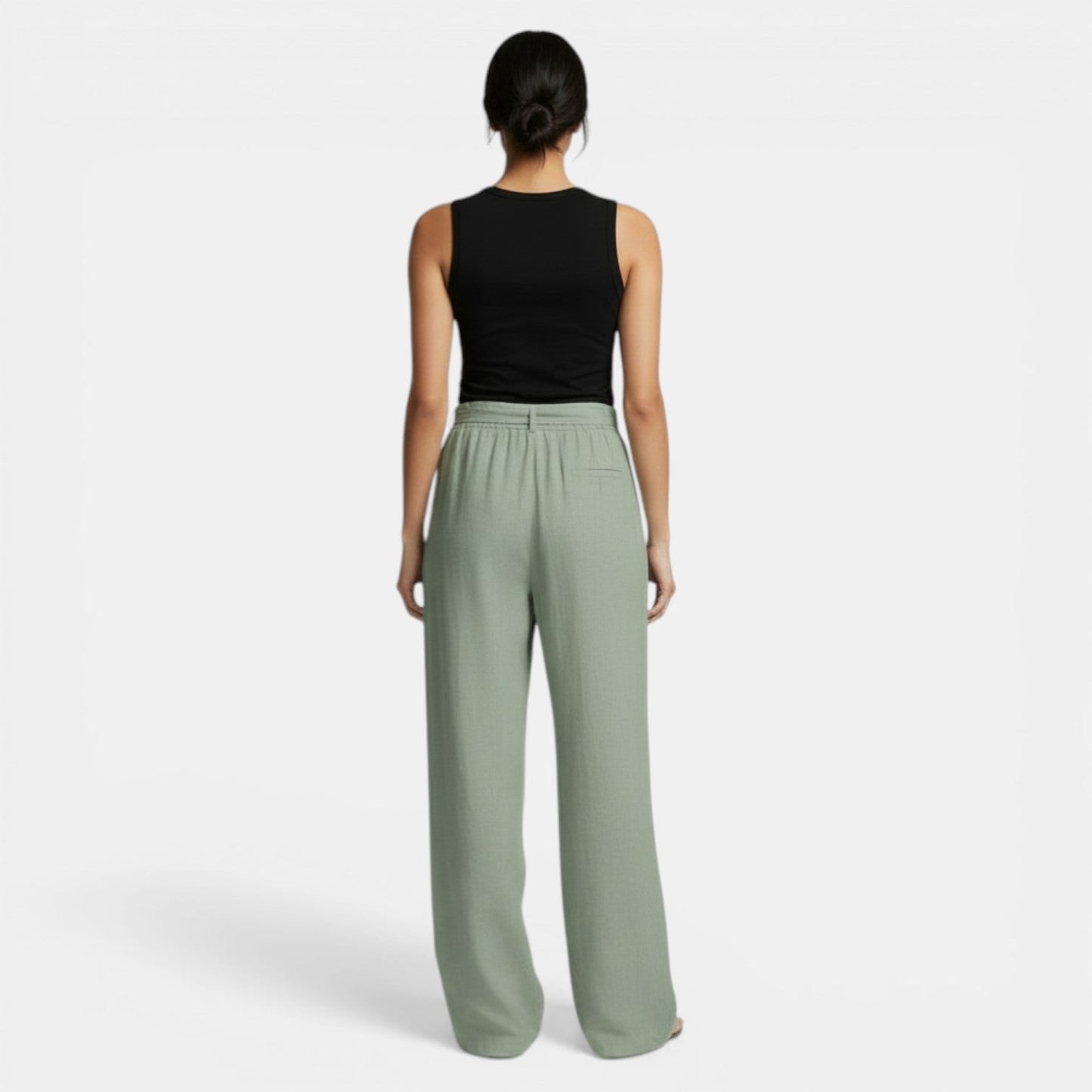 Pantalón Lino Algodón Pierna Ancha