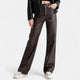 ÚRSULA - FAUX LEATHER TROUSERS COFFEE BROWN