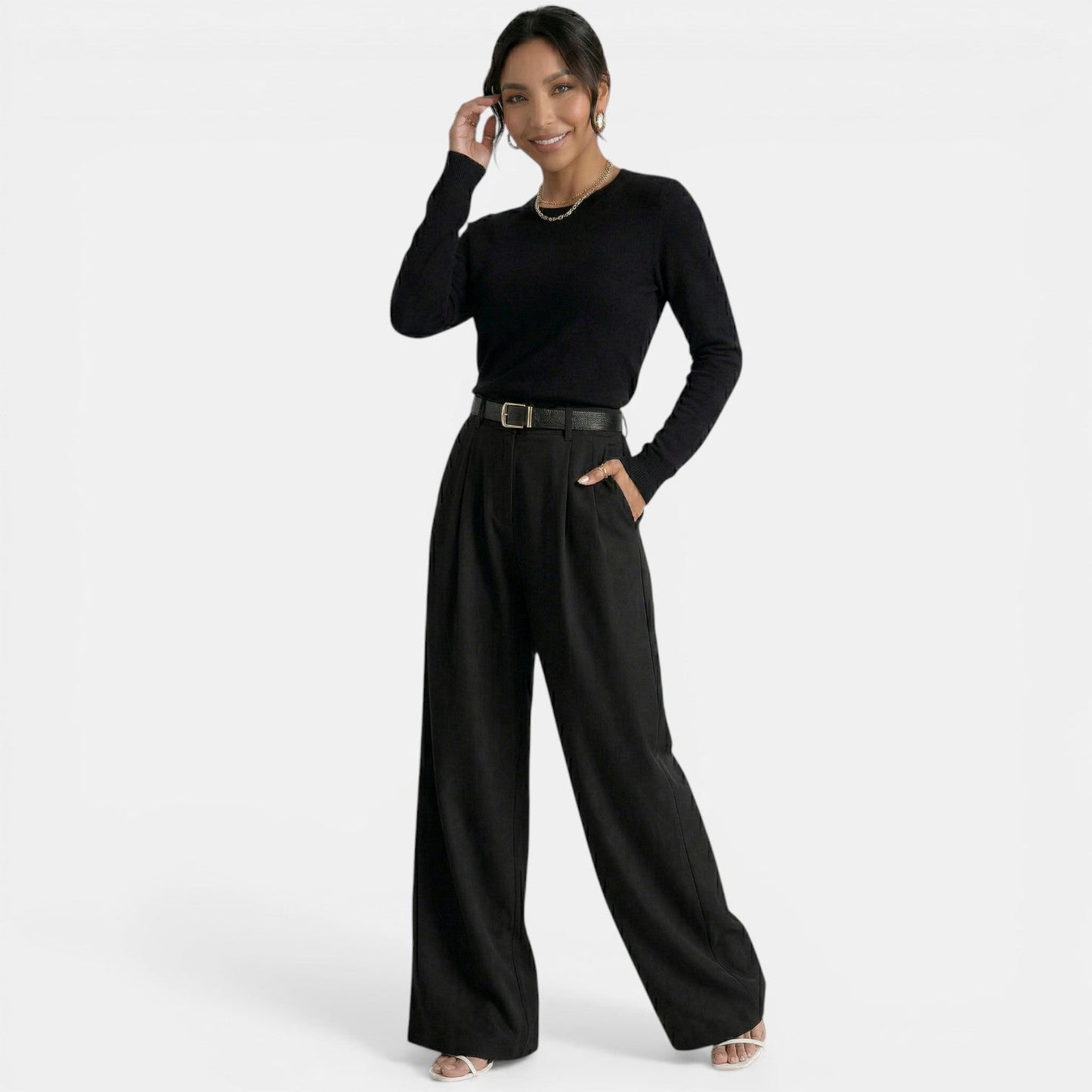 Pantalón Mujer Cintura Alta Elegante