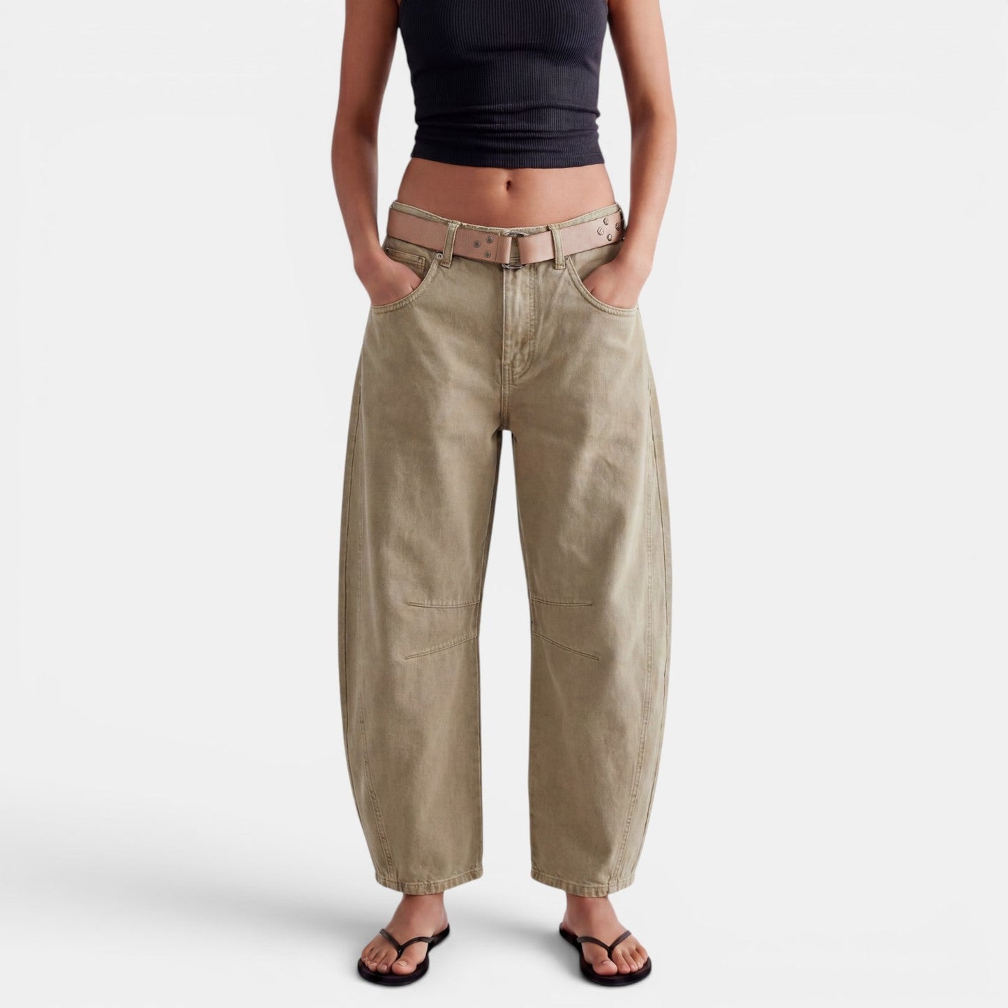 Jeans Mujer Elasticos Tiro Medio Pierna Ancha