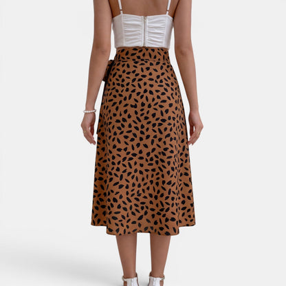Falda Mujer Cruzada Estampada con Lazo