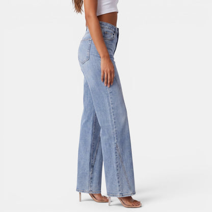 Jeans Mujer Talle Alto Pierna Ancha