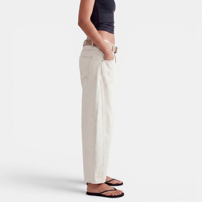 Jeans Mujer Elasticos Tiro Medio Pierna Ancha