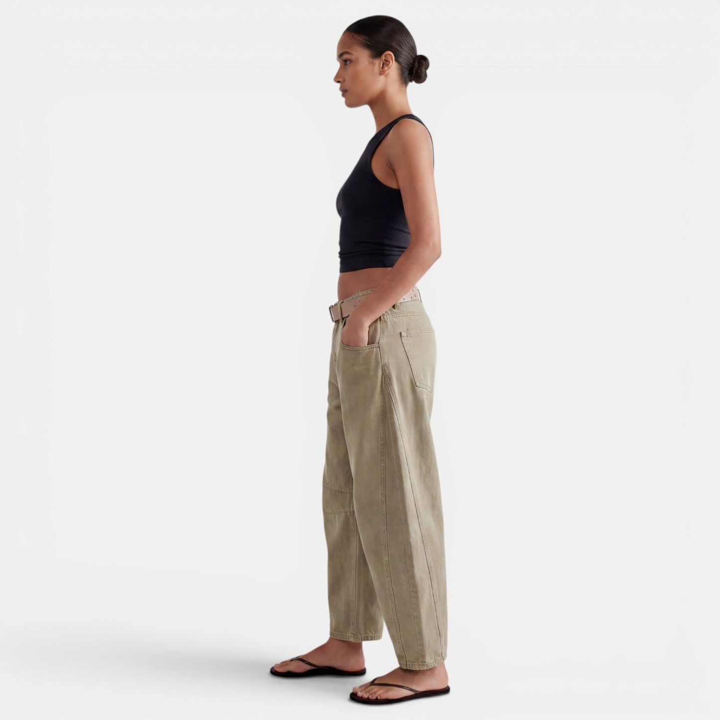 Jeans Mujer Elasticos Tiro Medio Pierna Ancha