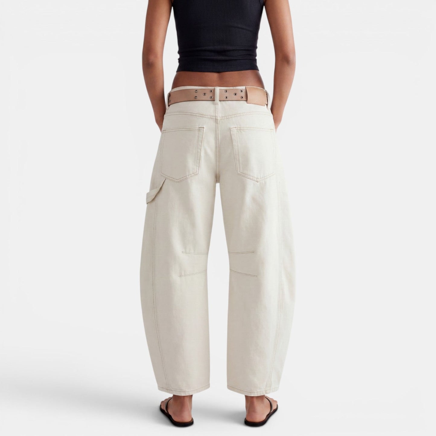 Jeans Mujer Elasticos Tiro Medio Pierna Ancha