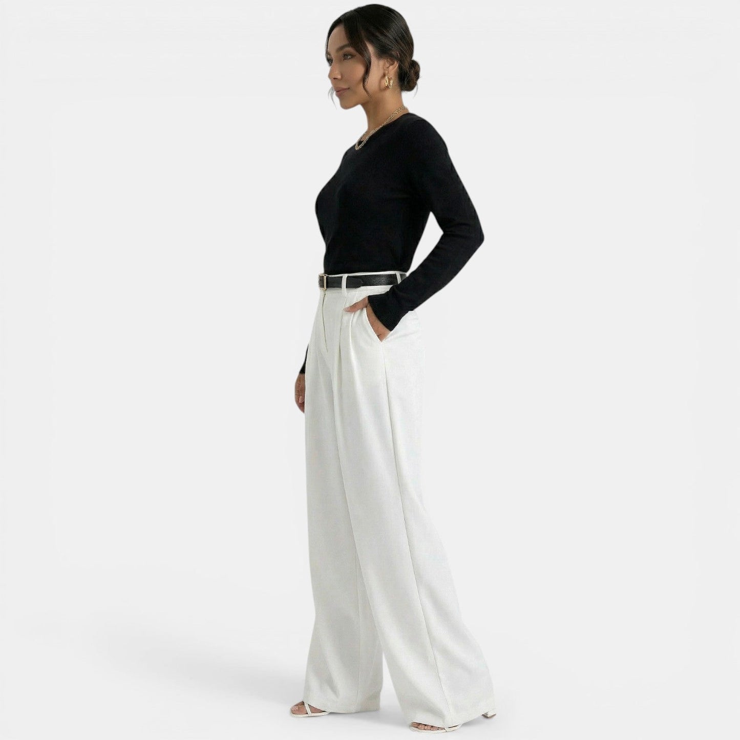 Pantalón Mujer Cintura Alta Elegante
