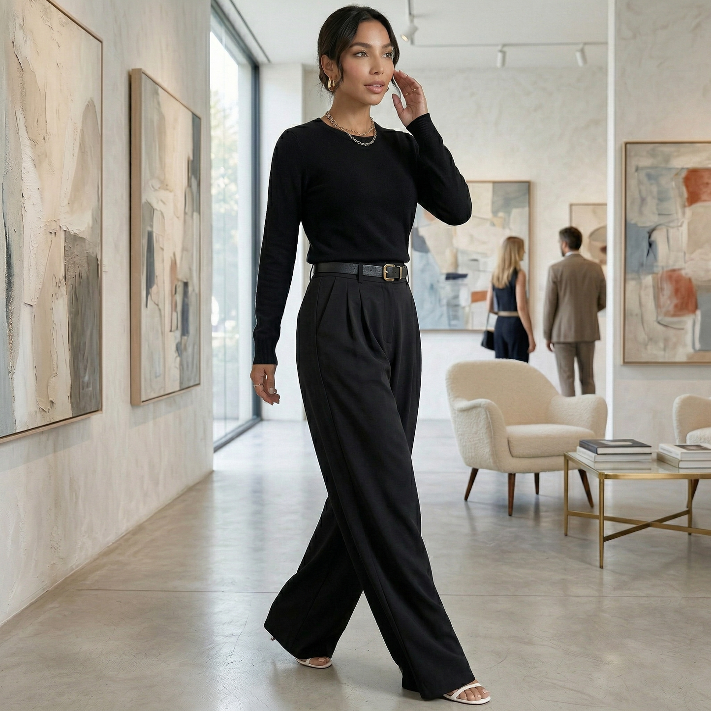 Pantalón Mujer Cintura Alta Elegante
