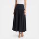 NATALIA - LONG COTTON SKIRT BLACK