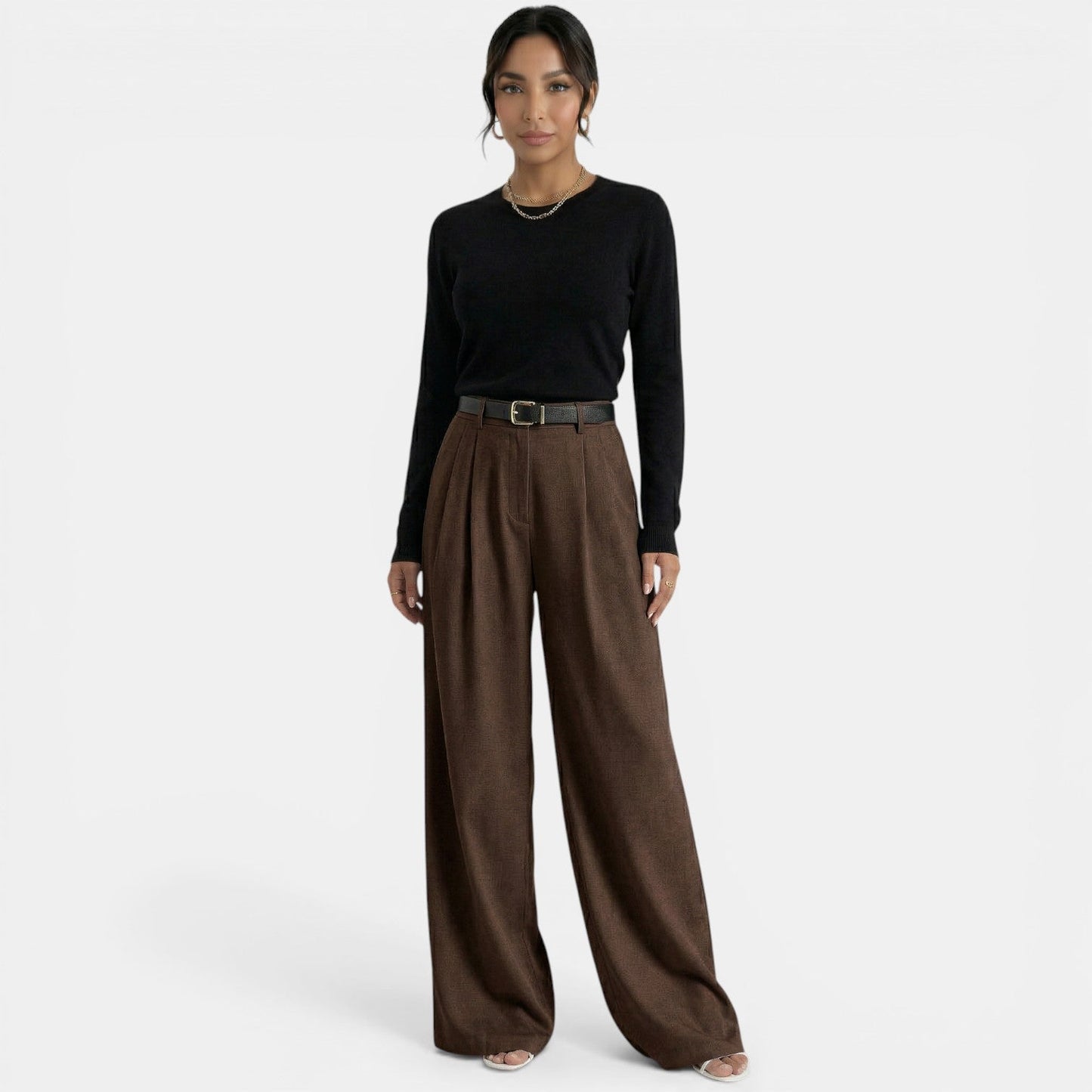 Pantalón Mujer Cintura Alta Elegante