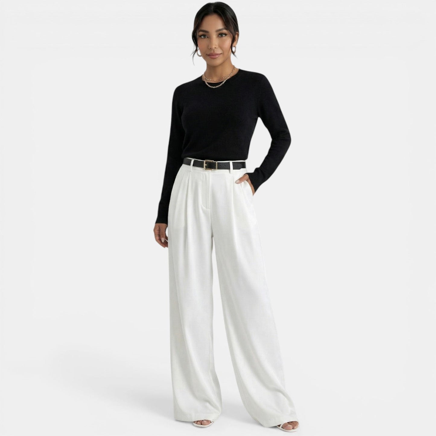 Pantalón Mujer Cintura Alta Elegante