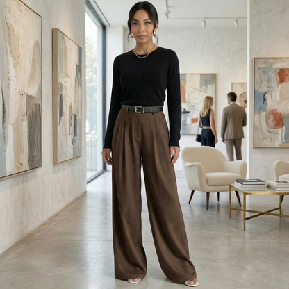 Pantalón Mujer Cintura Alta Elegante