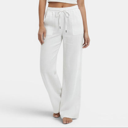 Pantalones de Lino Mujer Pierna Ancha