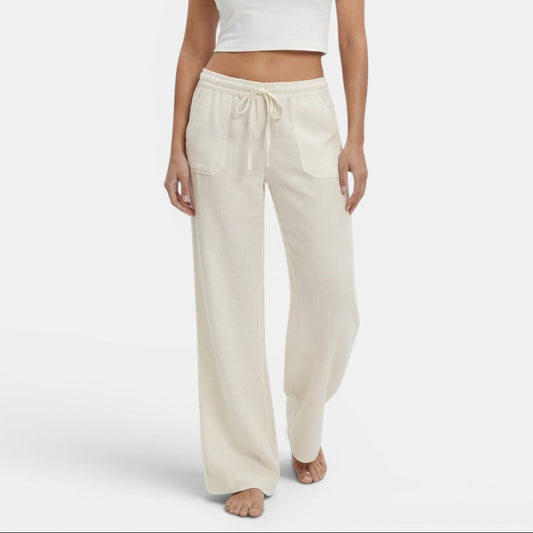 ZOE - PANTALON LIN TAILLE ÉLASTIQUE