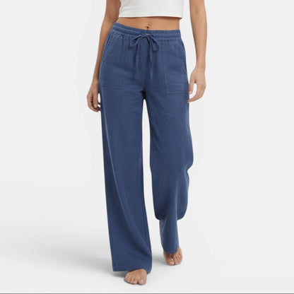 Pantalones de Lino Mujer Pierna Ancha