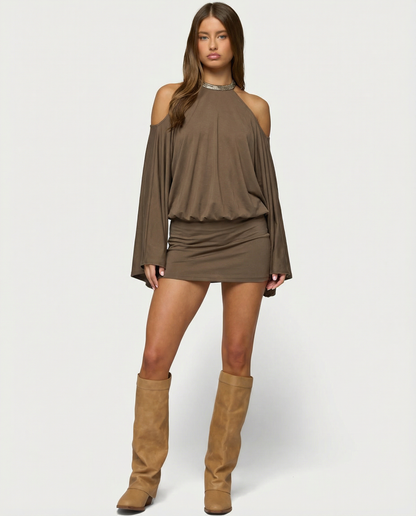 CARMEN - VESTIDO ESPEJISMO DORADO