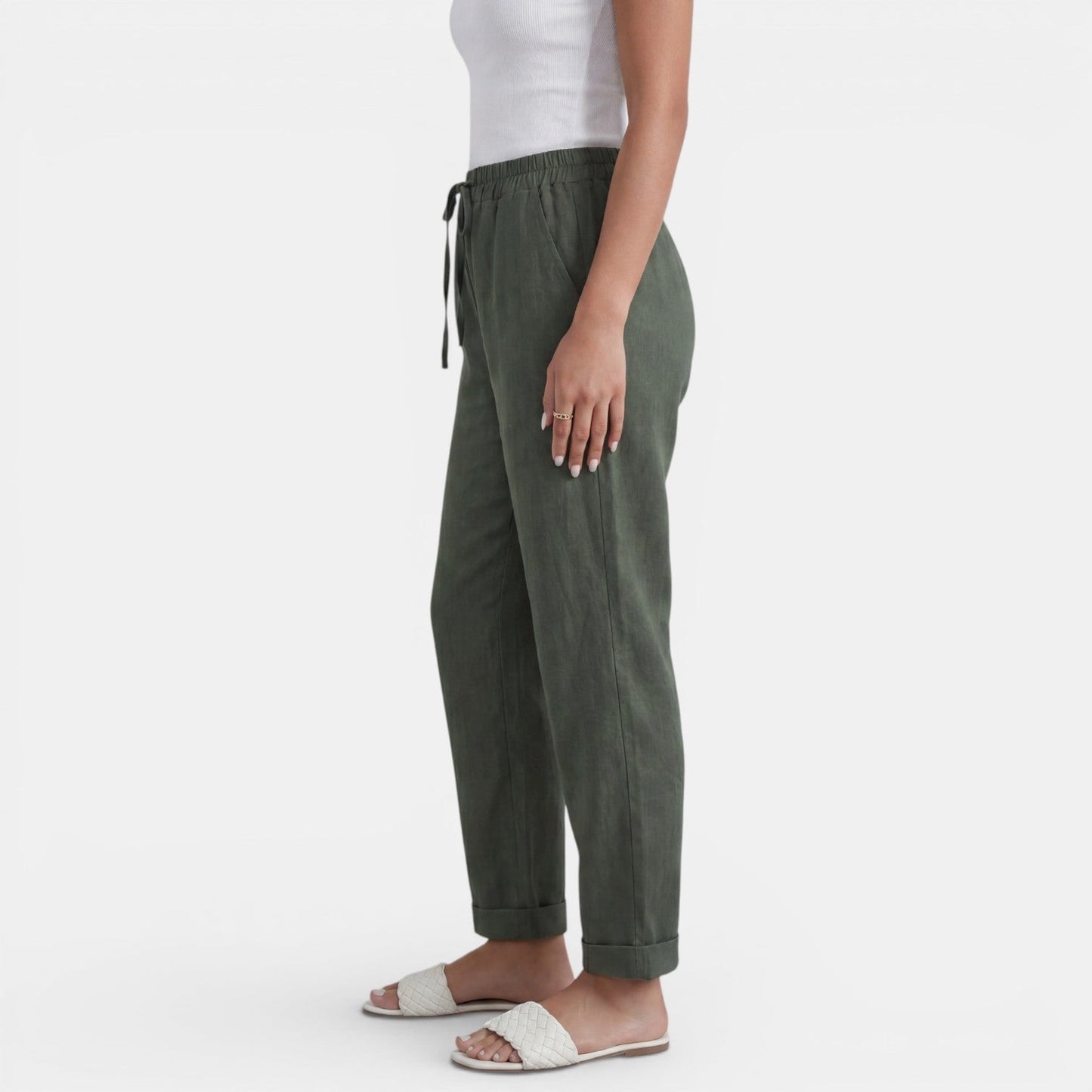 Pantalón Lino Mujer Cintura Alta