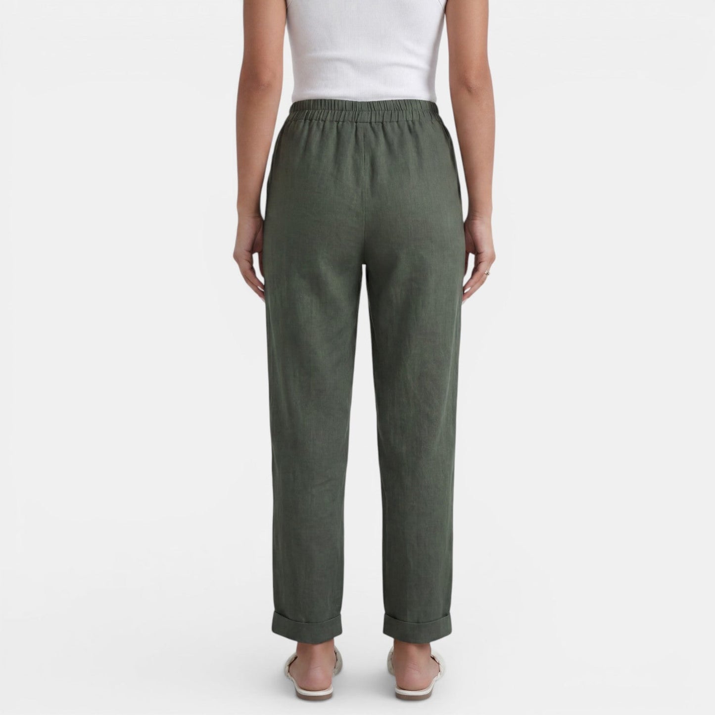 Pantalón Lino Mujer Cintura Alta