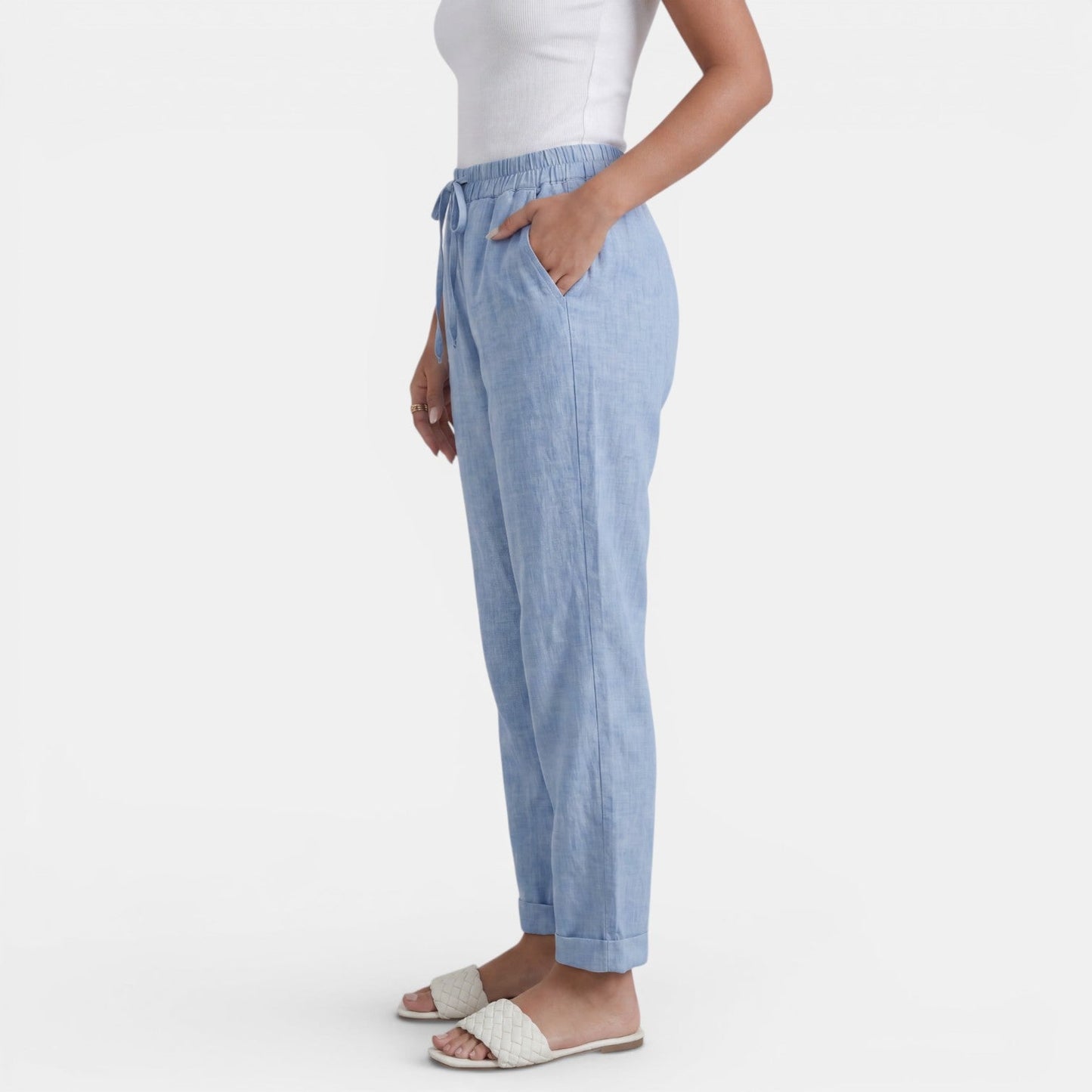 Pantalón Lino Mujer Cintura Alta