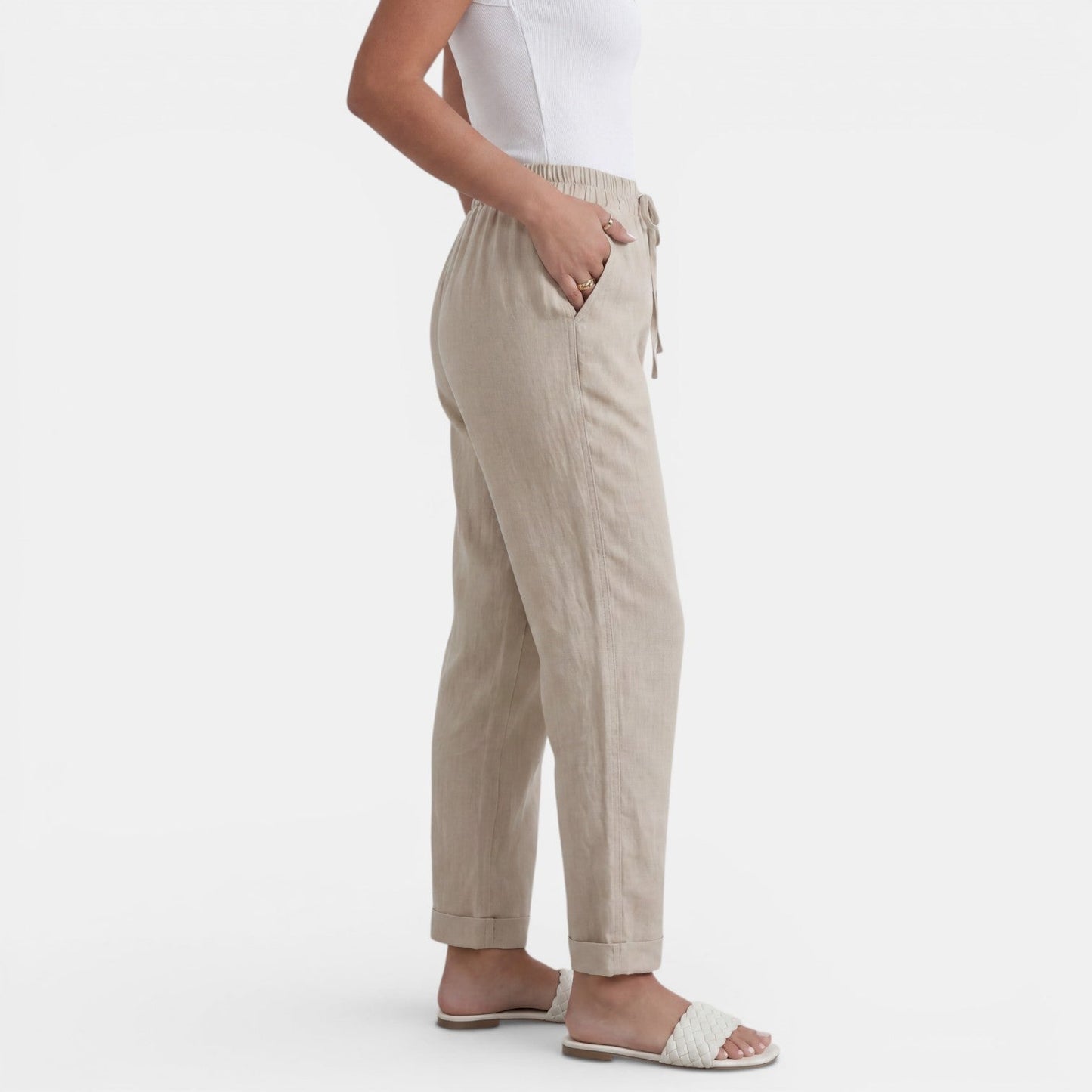 Pantalón Lino Mujer Cintura Alta