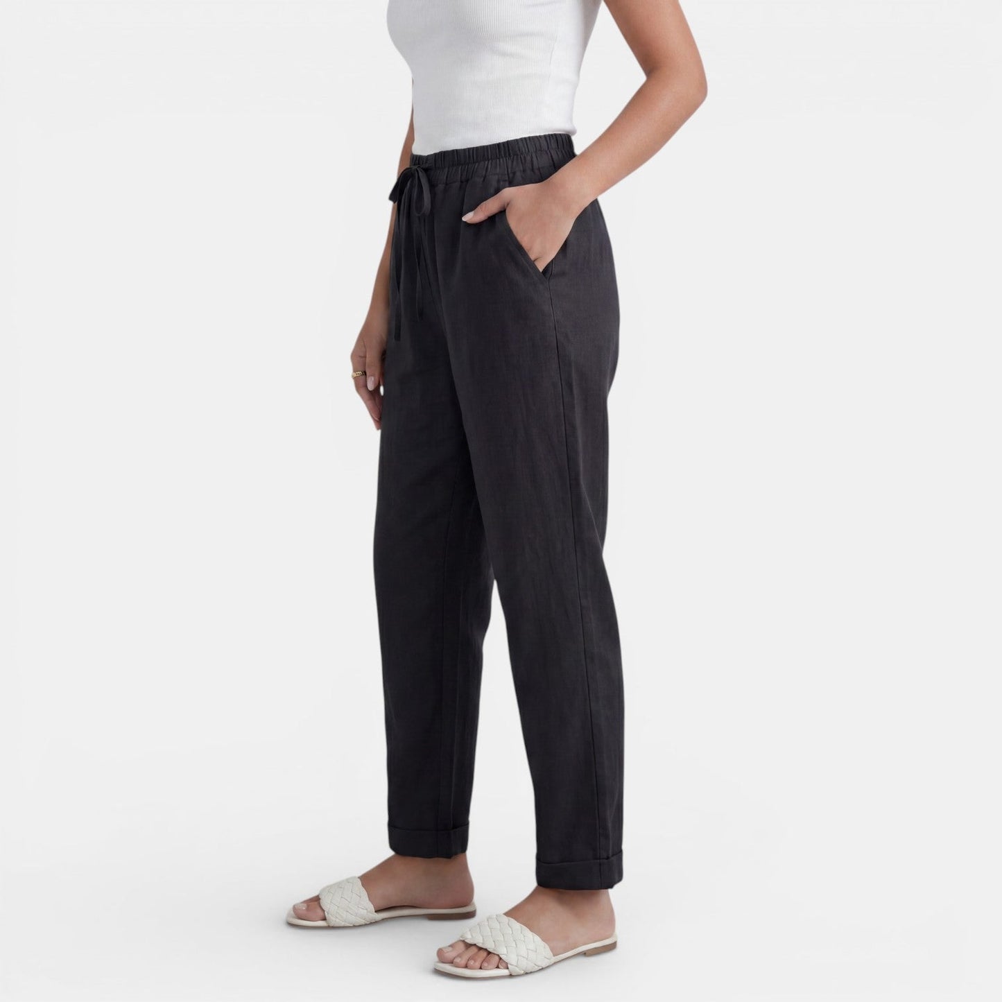 Pantalón Lino Mujer Cintura Alta