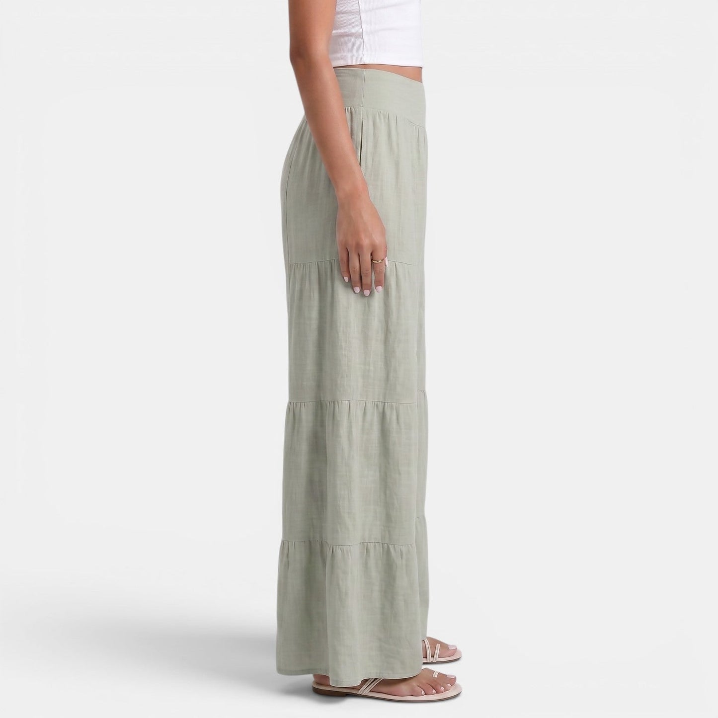 Pantalón Lino Mujer Ancho