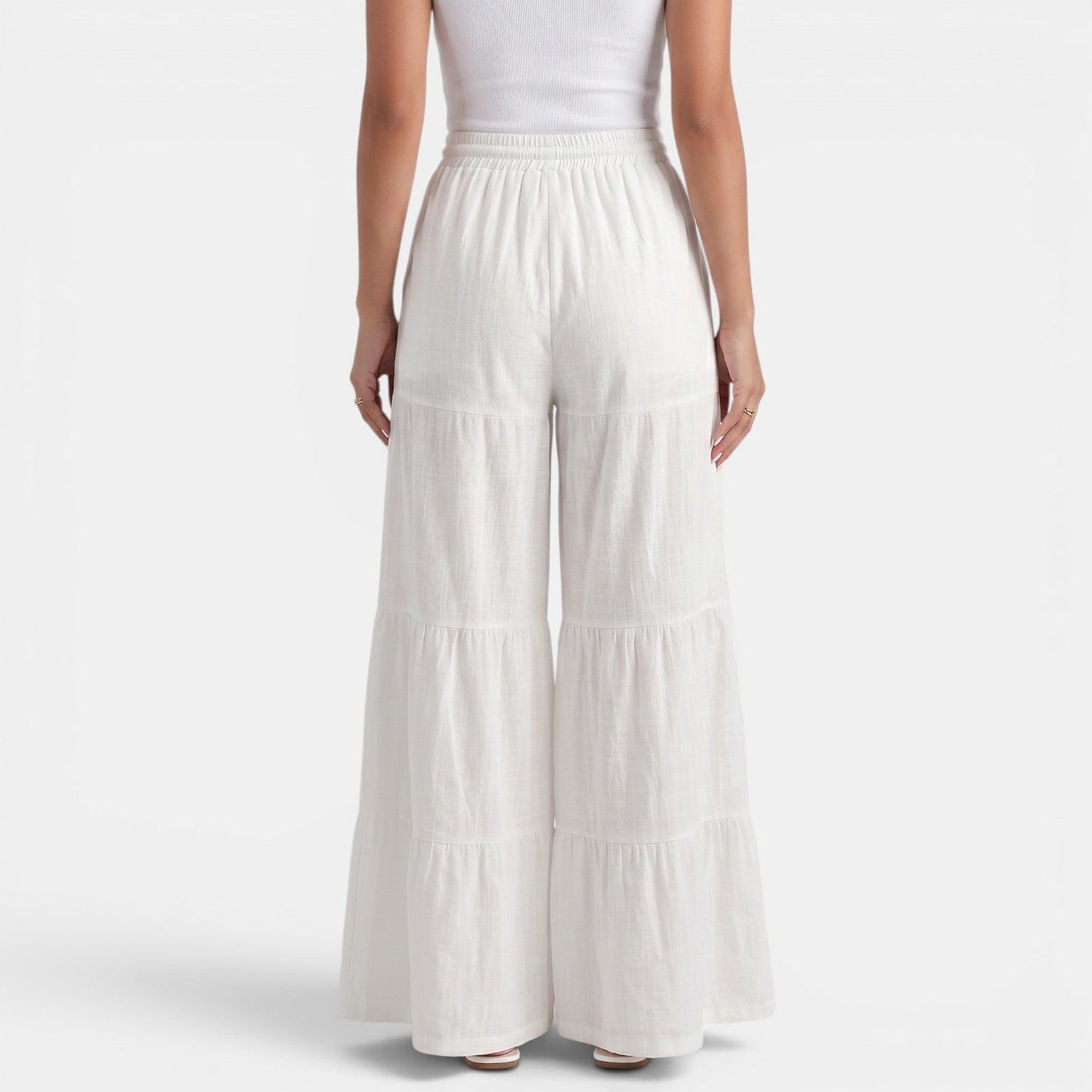 Pantalón Lino Mujer Cordón Ancho