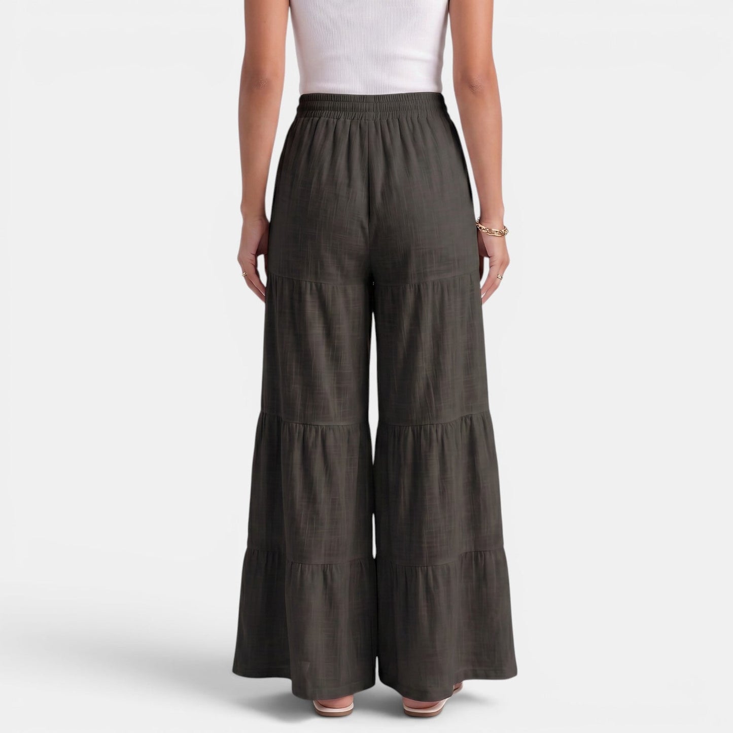 Pantalón Lino Mujer Cordón Ancho