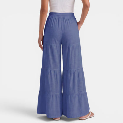 Pantalón Lino Mujer Cordón Ancho