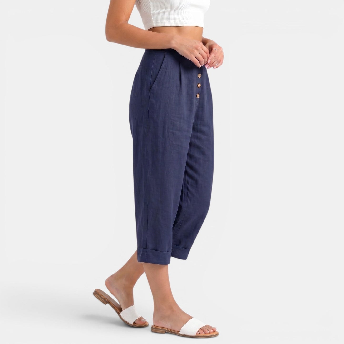 Pantalón Capri Mujer Lino