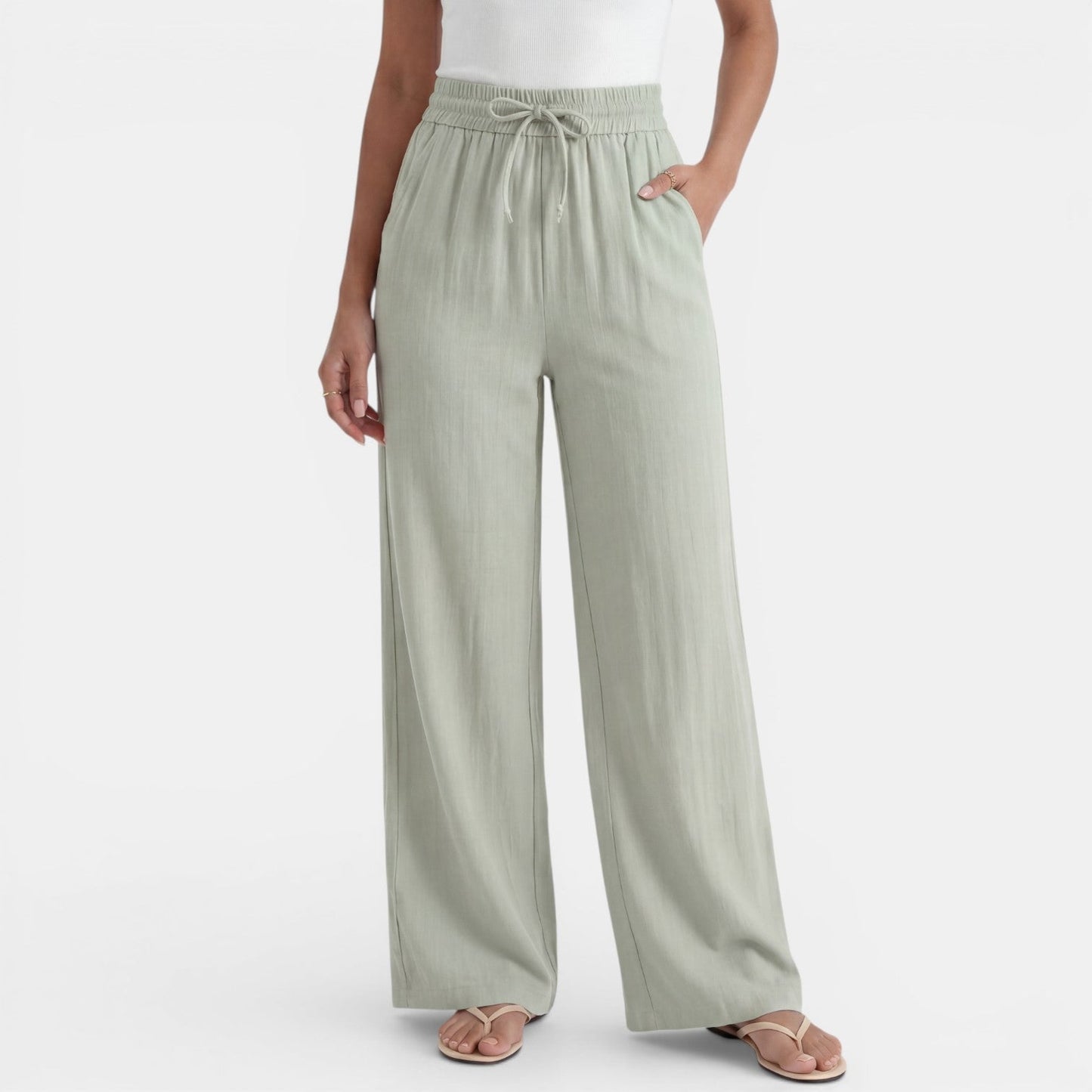 Pantalón Lino Mujer Ancho
