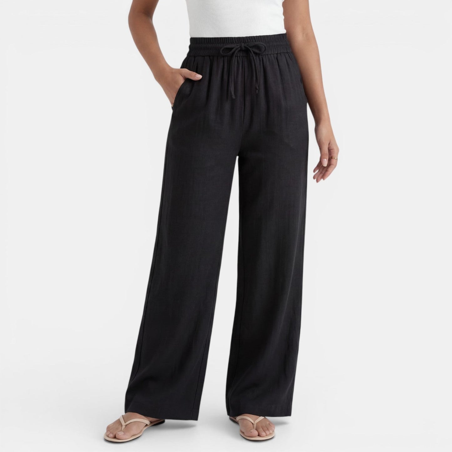 Pantalón Lino Mujer Ancho