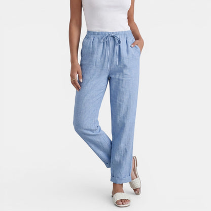 Pantalón Lino Mujer Cintura Alta
