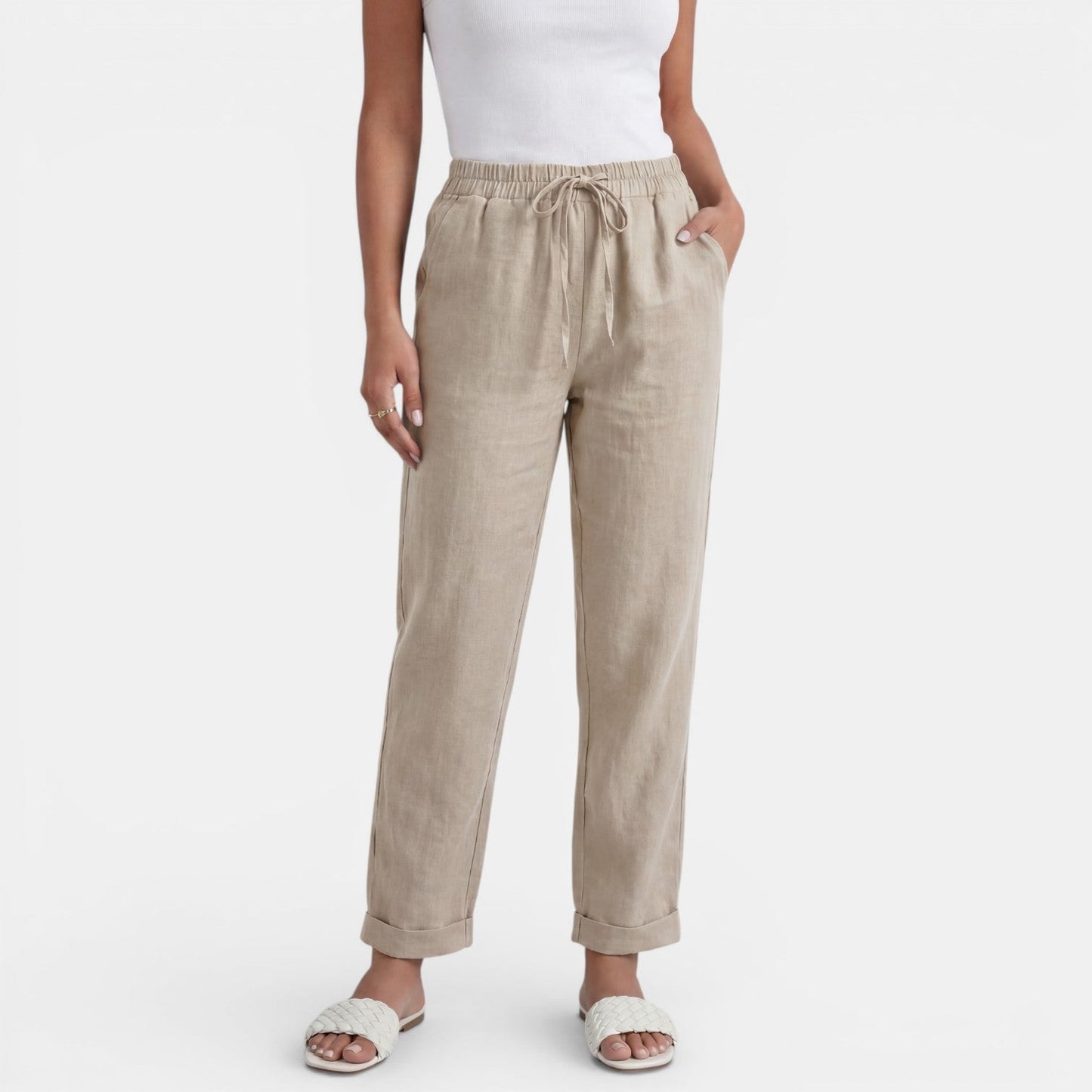 Pantalón Lino Mujer Cintura Alta