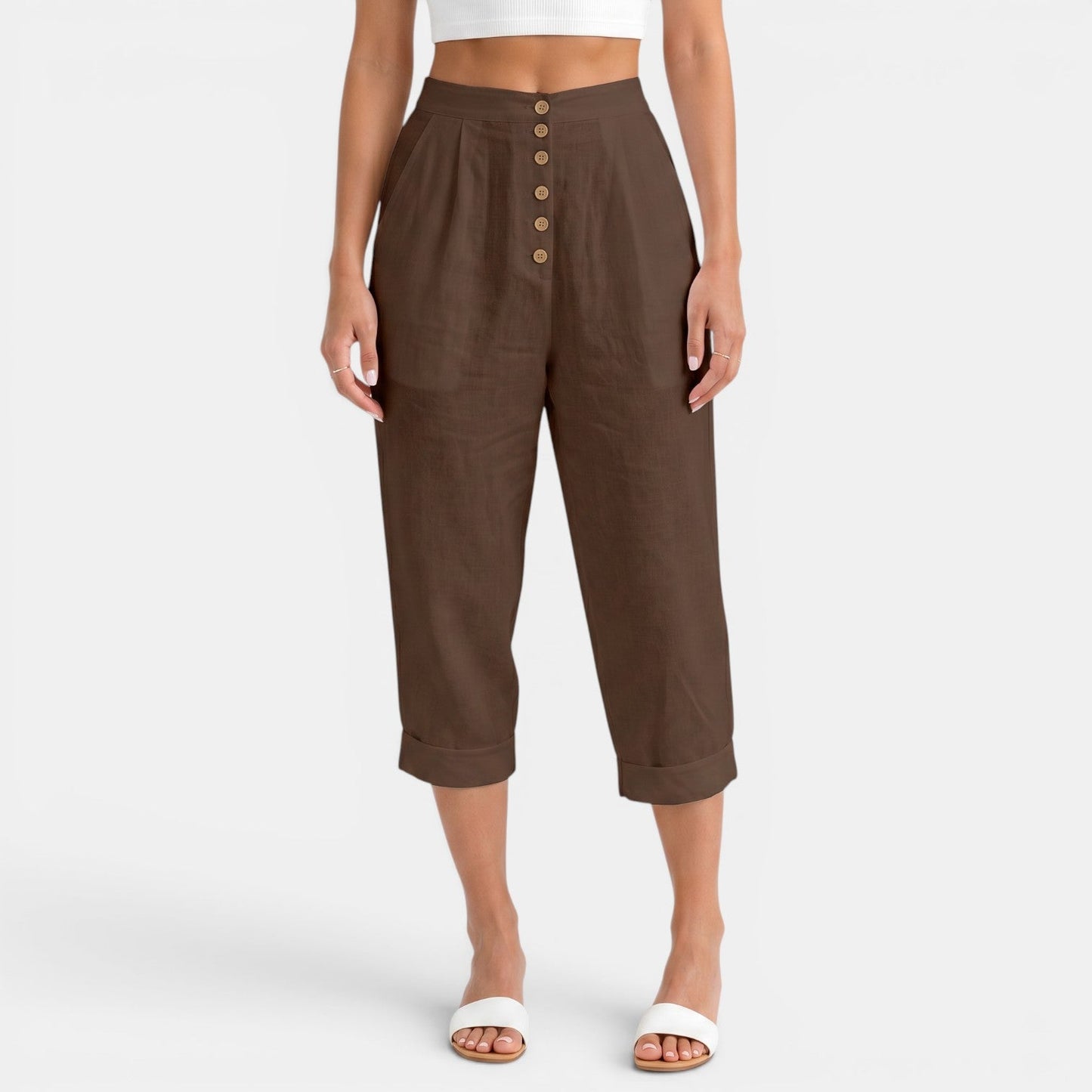 Pantalón Capri Mujer Lino