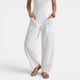 LORENA - PANTALON EN LIN ÉLASTIQUE BLANC