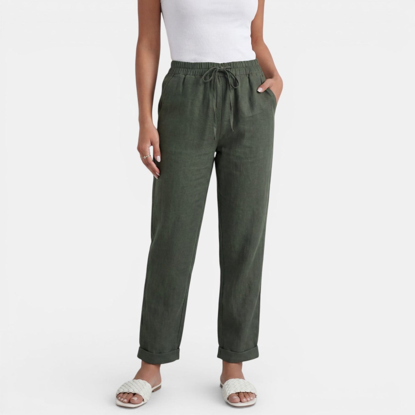 Pantalón Lino Mujer Cintura Alta