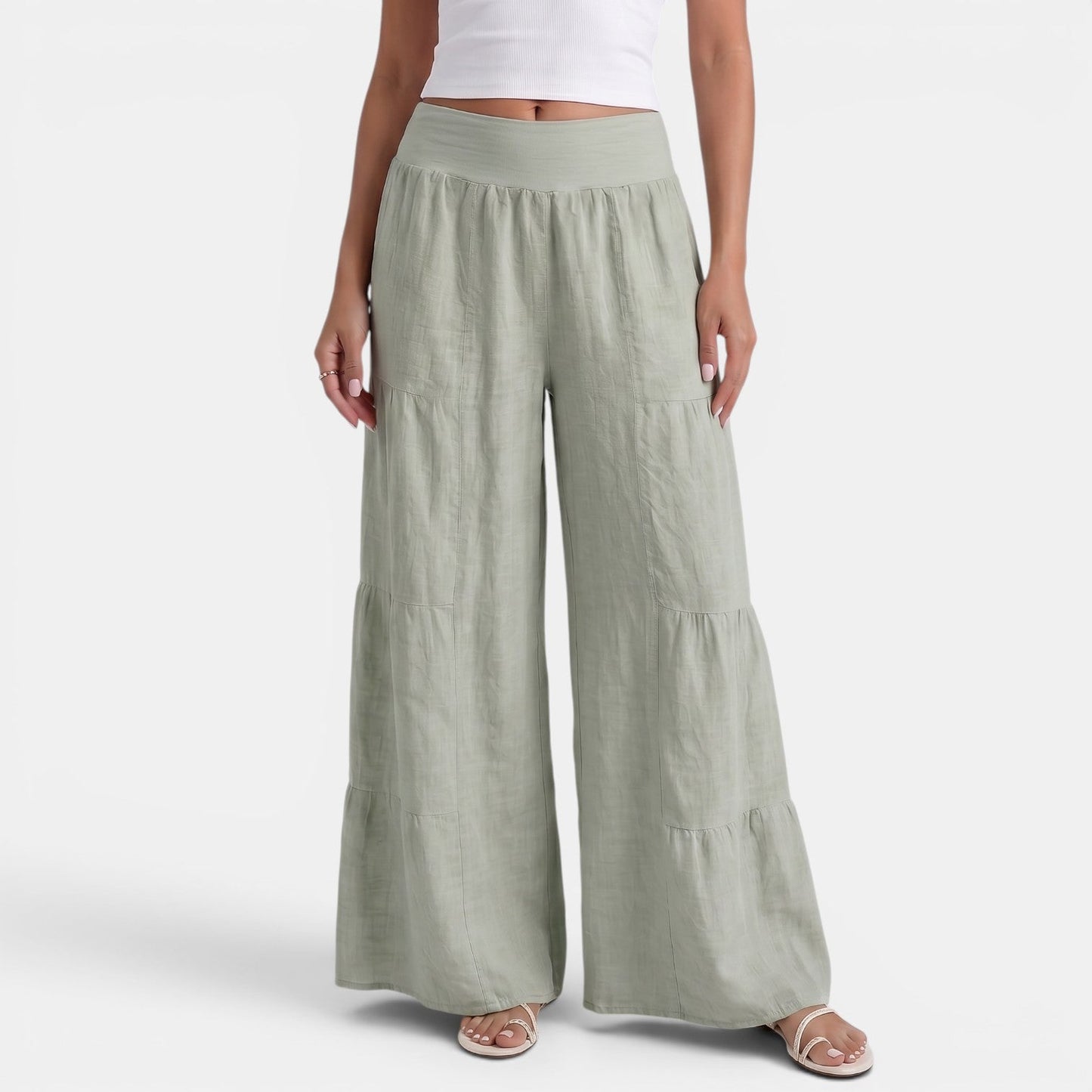 Pantalón Lino Mujer Ancho