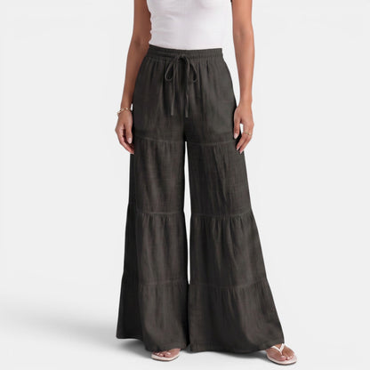 Pantalón Lino Mujer Cordón Ancho
